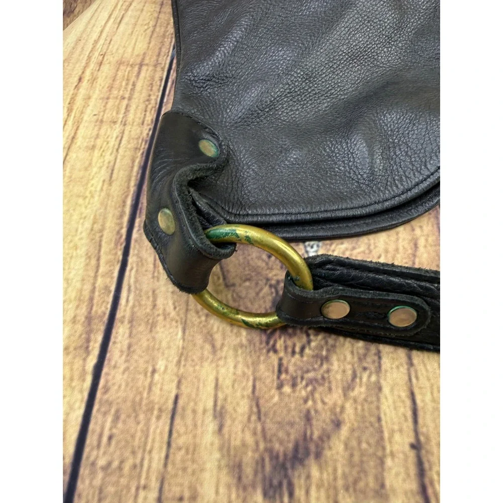 Onna Ehrlich Hobo Bag Large Black Pebbled Leather